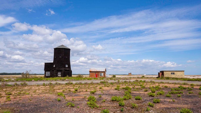 Rotating Wireless Beacon, known simply as the Black Beacon at Orford Ness National Reserve, Suffolk